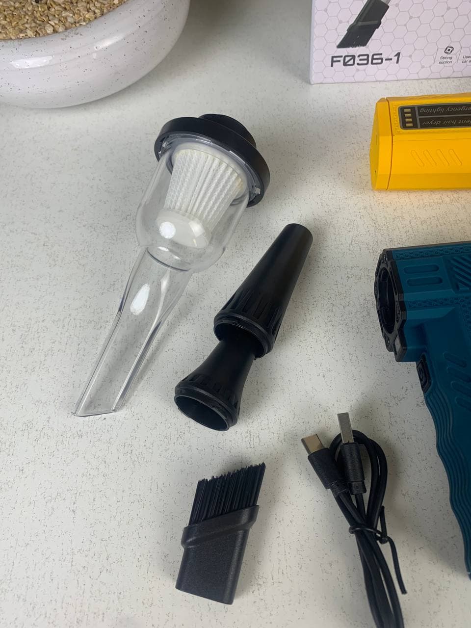 Souffleur Turbo et Aspirateur Portable F036-1 avec Accessoires - منفاخ ومكنسة الهواء التوربينية المحمولة (2 في 1) - Accessoires Auto/Moto - صورة حقيقية 13