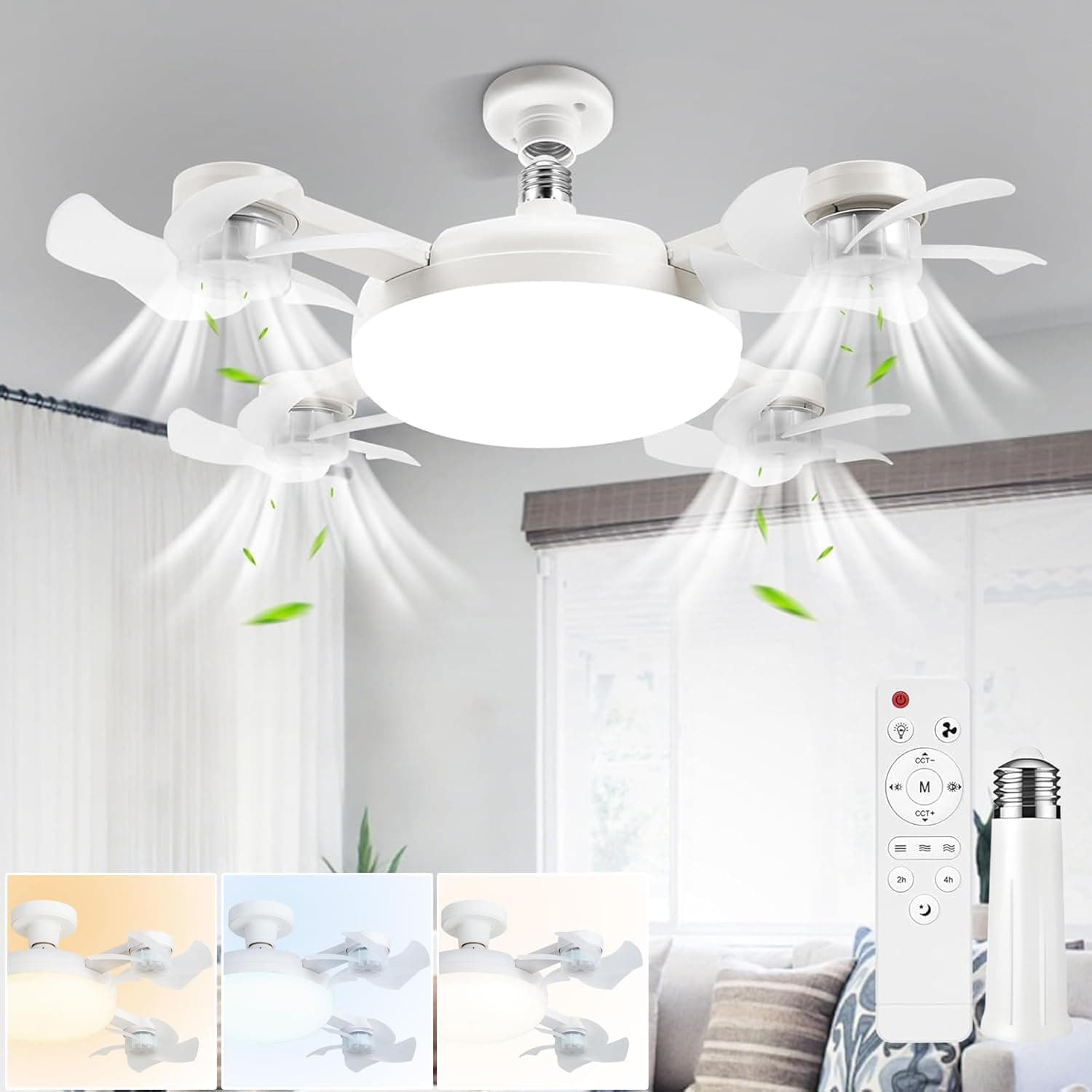 Ventilateur de Plafond LED Drone F4 avec Télécommande et Variateur - مروحة سقف ومصباح بتصميم الدرون مع ريموت كنترول - Produits de saison - صورة 1
