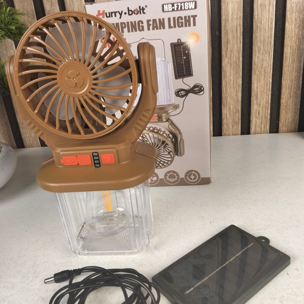 Lanterne et Ventilateur de Camping Solaire Rechargeable - فانوس ومروحة التخييم بالطاقة الشمسية 2 في 1 - Vacance & Loisir - صورة حقيقية 9