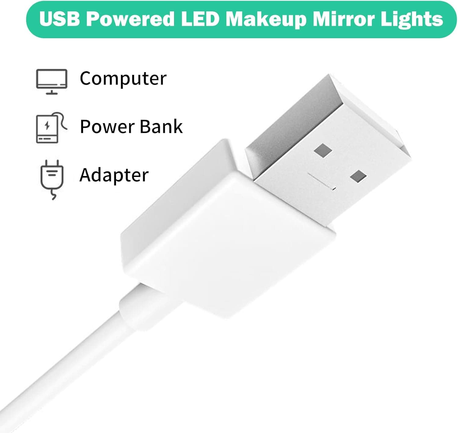 Kit d'Éclairage 10 LED pour Miroir de Maquillage Contrôle Tactile - أشرطة إضاءة مرآة الماكياج - Décoration - صورة 2