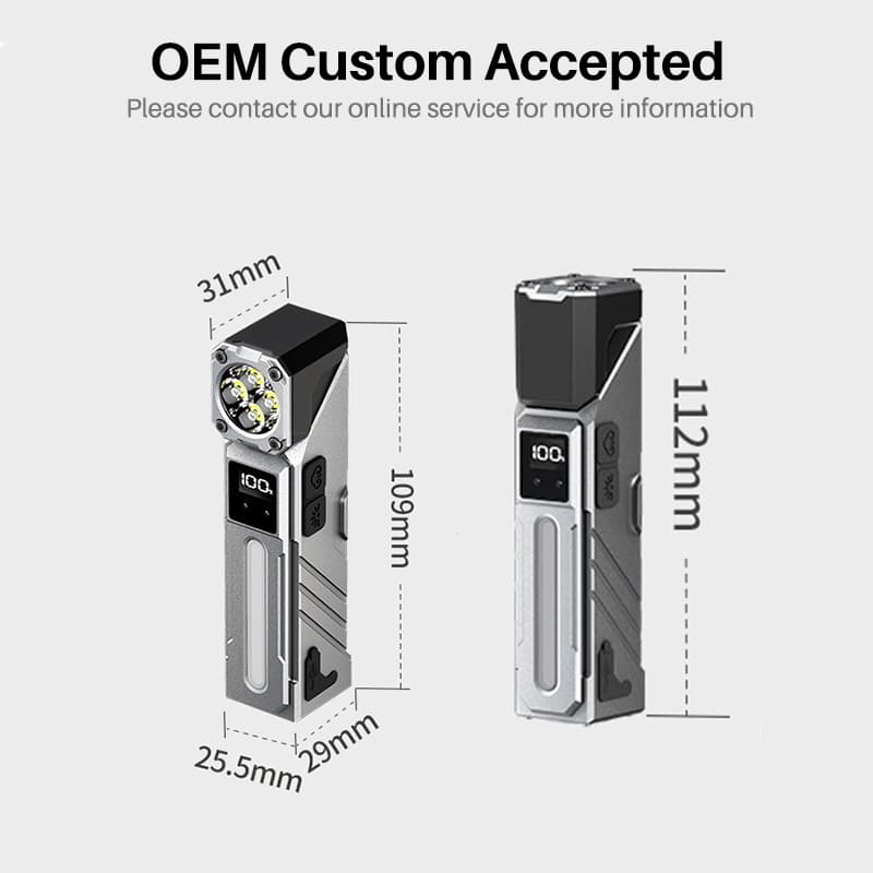Lampe de Travail LED Multifonction T130 Éclairage Latéral RGB et Écran LCD - مصباح العمل الذكي متعدد الوظائف بمغناطيس - Camping et Randonnée - صورة 12