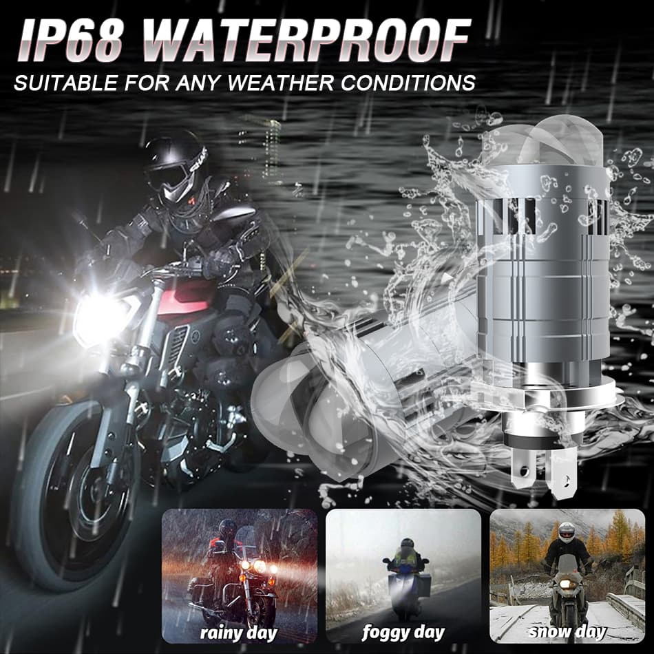 Ampoule LED H4 Pour Phare Universel Moto Technologie Double Lentille - مصباح ليد للمكابح والمصابيح الأمامية بعدسة مزدوجة مطورة - Accessoires Auto/Moto - صورة 10