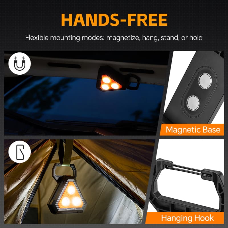 Lampe de Travail Portable pour Multi-usages Base Magnétique Rechargeable USB - مصباح محمول متعدد الوظائف بقاعدة مغناطيسية - Accessoires Auto/Moto - صورة 5