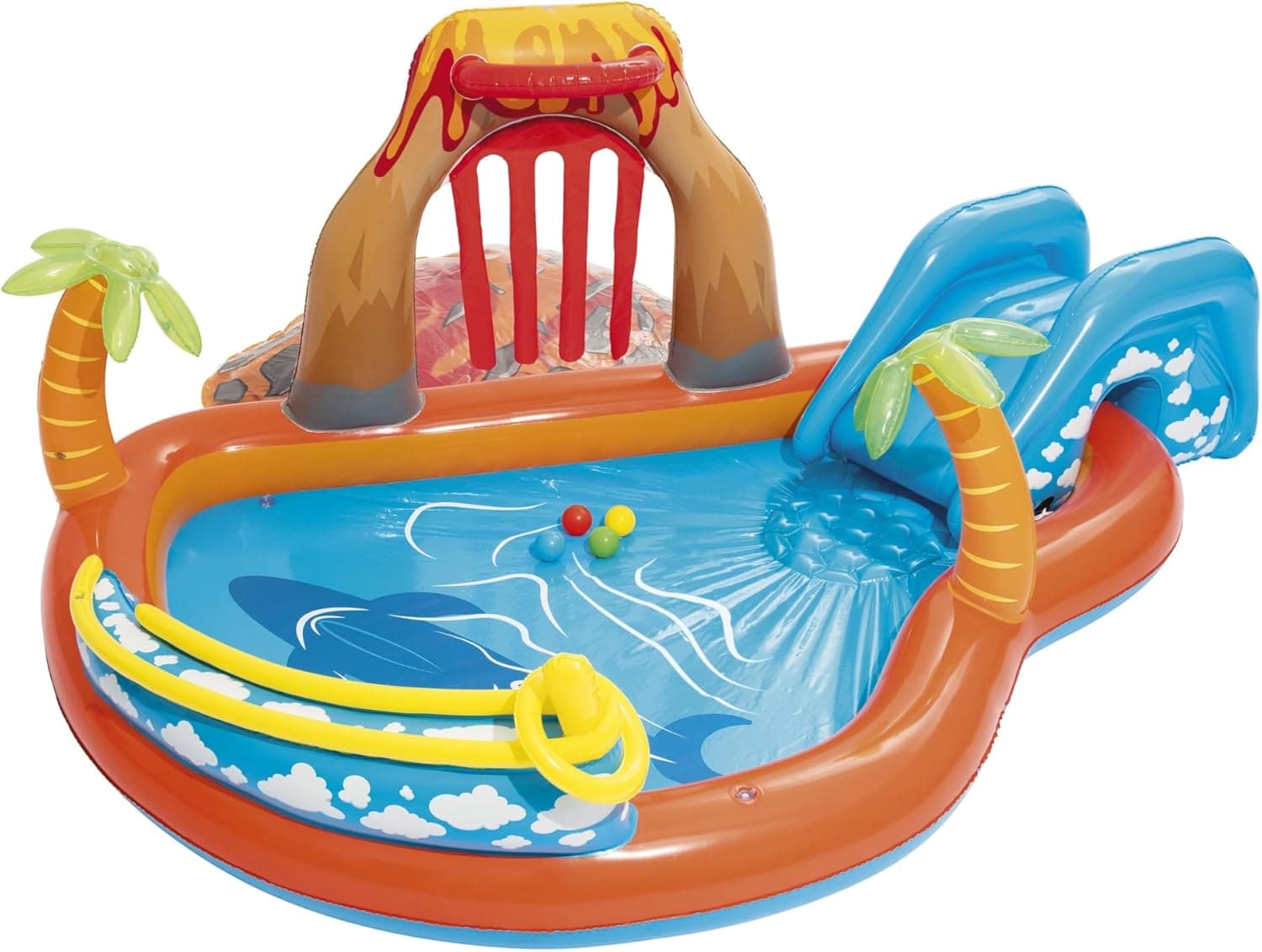 Air de Jeux Gonflable Bestway 53069 Lava Lagoon Toboggan Amovible et Fontaine à Eau - مركز الألعاب المائي المتكامل للأطفال - Vacance & Loisir - صورة 2