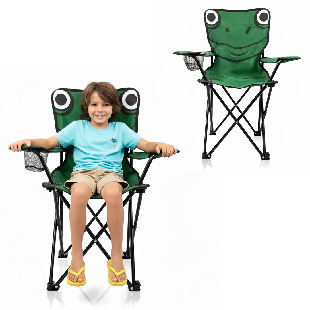 chaise Pliable de Camping pour Enfants Structure En Acier avec Porte-Gobelet et Sac de Transport - كرسي تخييم قابل للطي للأطفال - Vacance & Loisir - صورة 9