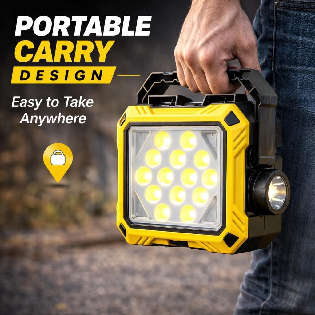Lanterne de Camping LED Solaire et Rechargeable USB 40 LED + 2 COB - مصباح وكيشاف تخييم يدوي يعمل بالطاقة الشمسية بـ 4 وضعيات إضاءة - Outillage et Bricolage - صورة 3