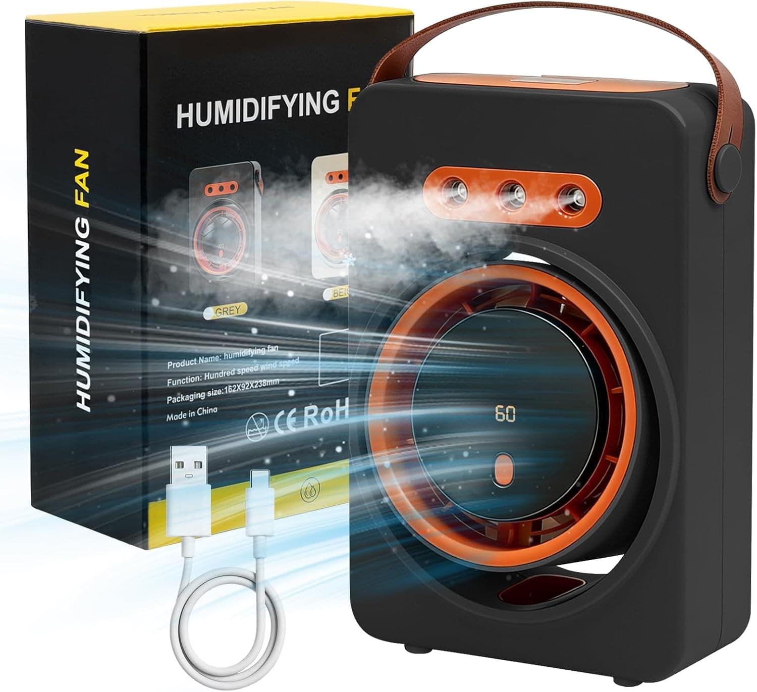 Mini Purificateur et Refroidisseur d'Air Portable 4en1 5 Vitesses - مبرد ومكيف هواء محمول 4 في 1 برذاذ الماء وبطارية قابلة للشحن - Vacance & Loisir - صورة 1