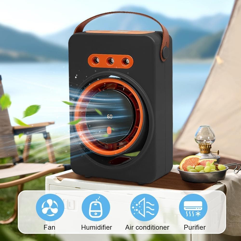 Mini Purificateur et Refroidisseur d'Air Portable 4en1 5 Vitesses - مبرد ومكيف هواء محمول 4 في 1 برذاذ الماء وبطارية قابلة للشحن - Vacance & Loisir - صورة 3