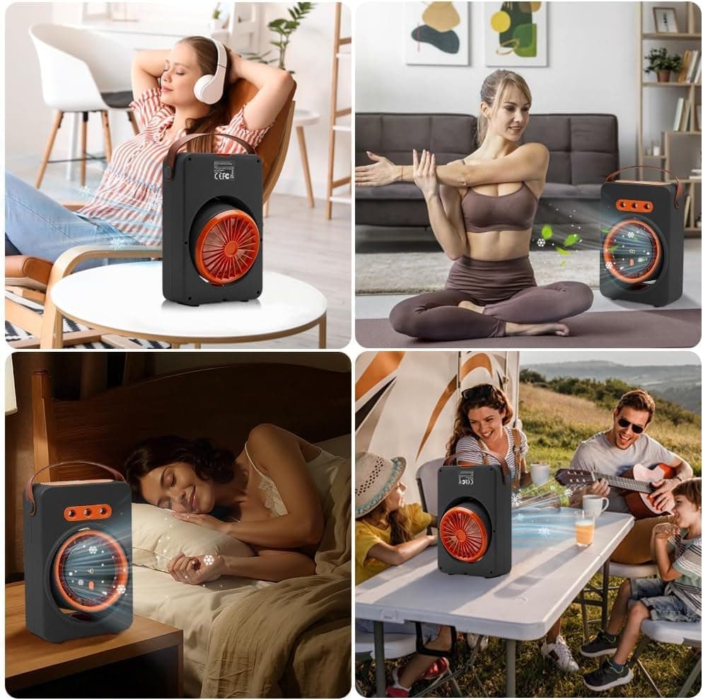 Mini Purificateur et Refroidisseur d'Air Portable 4en1 5 Vitesses - مبرد ومكيف هواء محمول 4 في 1 برذاذ الماء وبطارية قابلة للشحن - Vacance & Loisir - صورة 6