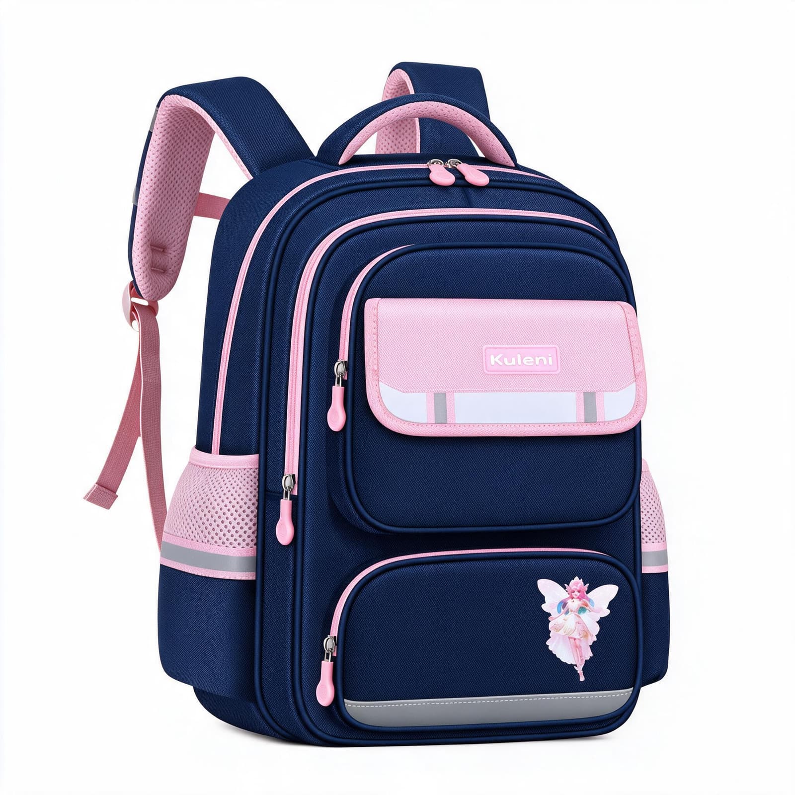 Sac à Dos Scolaire Style Kawaii Grand Volume Tissu Imperméable Rose et Bleu SACKDS07RSB - حقيبة مدرسية بتصميم كاوايي - Sac à dos et Mode - صورة 1