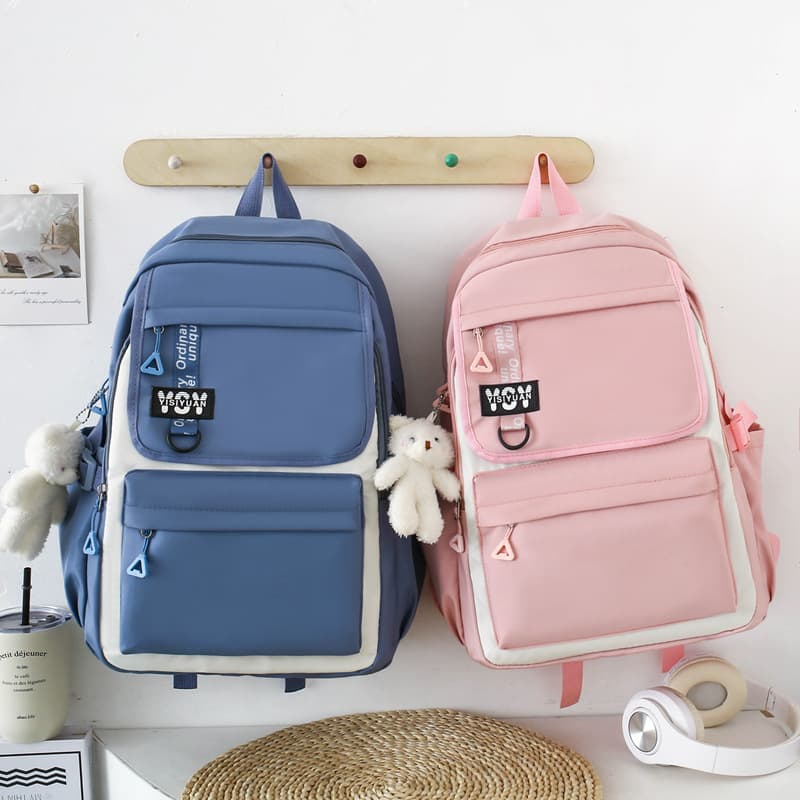 Sac à Dos Multifonctionnel Kawaii Grand Volume Imperméable et Résistant 5Pcs Vert SACKDS10VR - حقيبة ظهر بعدة قطع بتصميم كاوايي - Sac à dos et Mode - صورة 6