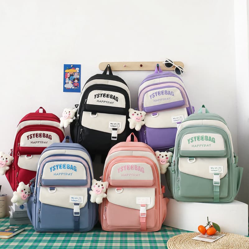 Sac à Dos Multifonctionnel Kawaii Grand Volume Imperméable et Résistant 5Pcs Rouge SACKDS10RG - حقيبة ظهر بعدة قطع بتصميم كاوايي - Sac à dos et Mode - صورة 3