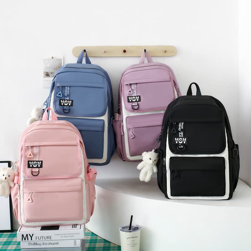 Sac à Dos Multifonctionnel Kawaii Grand Volume Imperméable et Résistant 4Pcs Rose SACKDS12RS - حقيبة ظهر بعدة قطع بتصميم كاوايي - Sac à dos et Mode - صورة 2