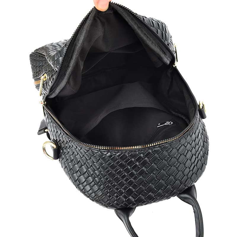Sac à Dos Femme en Cuir Tressé Élégant avec Ceinture D'Épaule Convertible - حقيبة ظهر جلدية للنساء بتصميم فاخر - Sac à dos et Mode - صورة 5