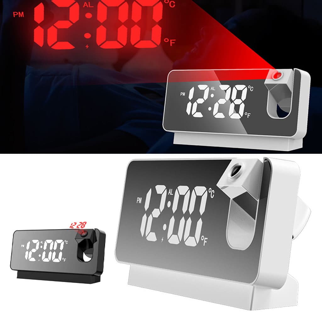 Réveil numérique intelligent avec projecteur 180° TempéRature USB , Snooze - Electroménager - صورة 1