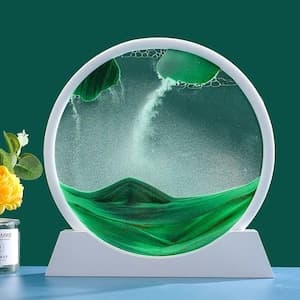 Sablier 3D en Verre rond 12 pouces pour la décoration de la maison - Décoration - صورة 2