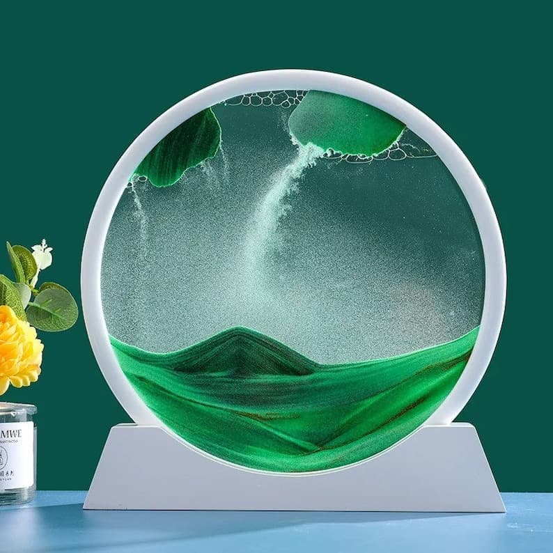 Sablier 3D en Verre rond 12 pouces pour la décoration de la maison - Décoration - صورة 12