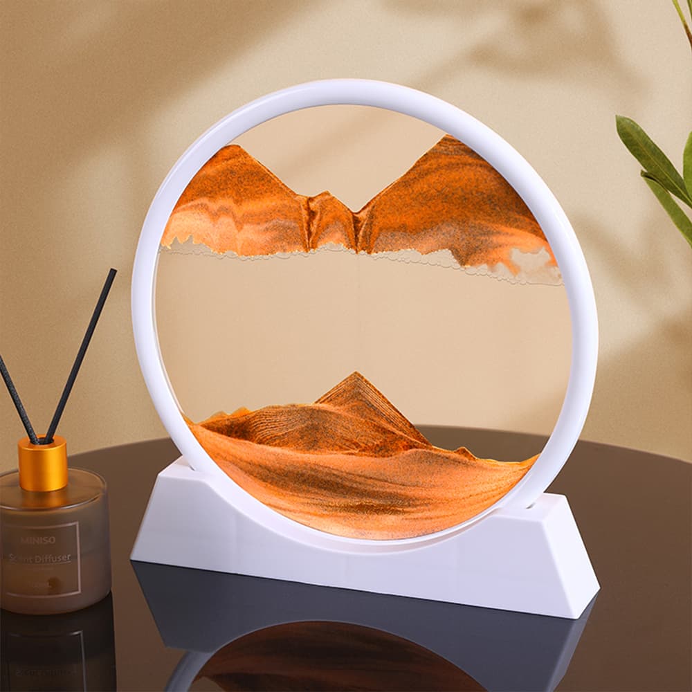 Sablier 3D en Verre rond 12 pouces pour la décoration de la maison - Décoration - صورة 15