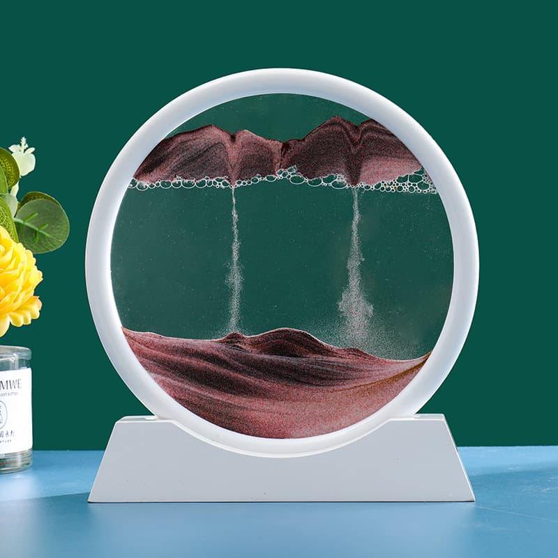 Sablier 3D en Verre rond 12 pouces pour la décoration de la maison - Décoration - صورة 18