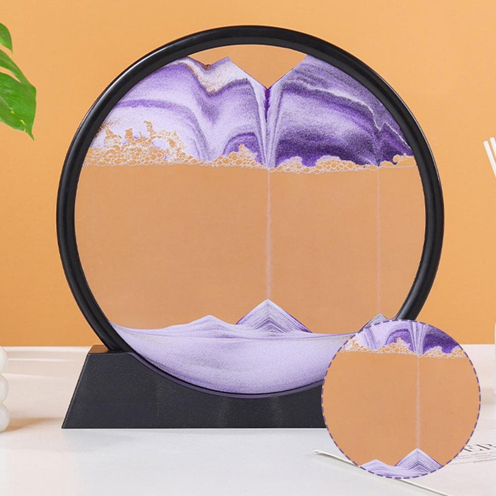 Sablier 3D en Verre rond 12 pouces pour la décoration de la maison - Décoration - صورة 7