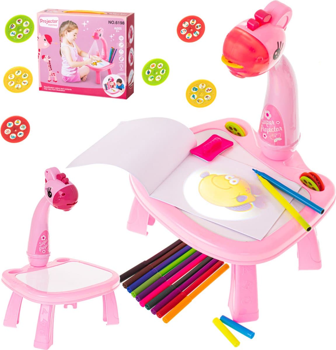 Table à dessin avec projecteur 24 images différentes - Planche à dessin -rose - Jouet & Gaming - صورة 8
