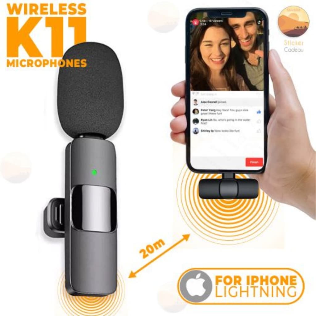K11 Microphone-cravate sans fil Recording Audio Video Androïd / iPhone - Électronique - صورة 1