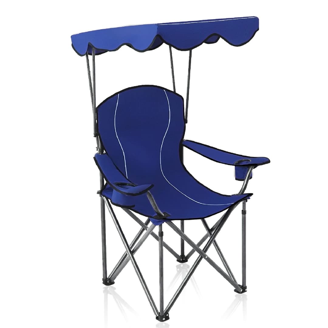 Chaise Longue Pliable Avec Porte Goblet Et Ombrelle - Camping et Randonnée - صورة 3