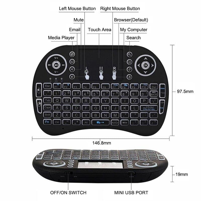Clavier et Pad sans fil Tricolor rétroéclairé USB multimédia contrôle - Électronique - صورة 5