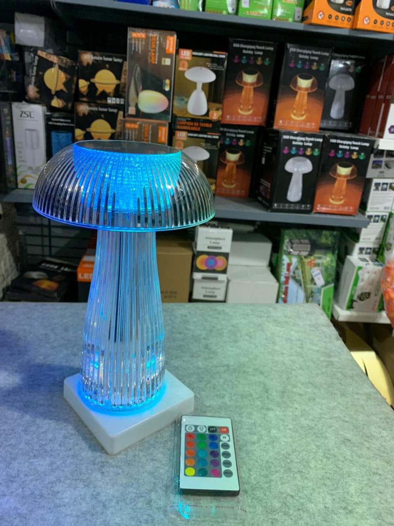 Veilleuses transparentes avec télécommande tactile en forme de champignon - Décoration - صورة 7