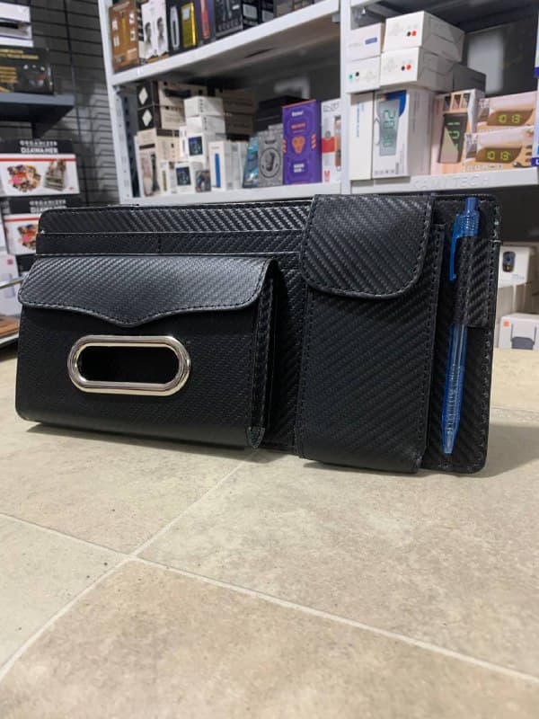 Sac de rangement universel pour pare-soleil de voiture avec étui à lunettes, porte - Accessoires Auto/Moto - صورة حقيقية 4