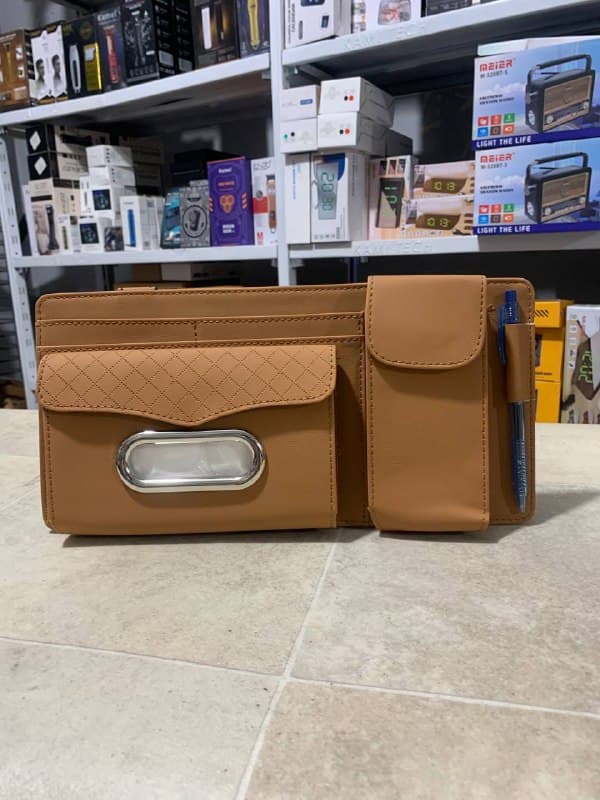 Sac de rangement universel pour pare-soleil de voiture avec étui à lunettes, porte - Accessoires Auto/Moto - صورة حقيقية 7