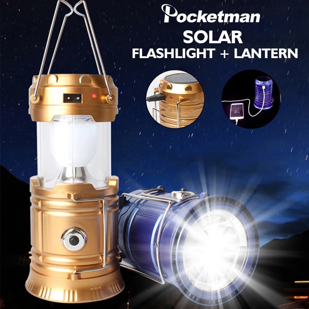 Lampe de Camping 2IN1 Rechargeable Solaire Pliable YD-3589 - Camping et Randonnée - صورة 1
