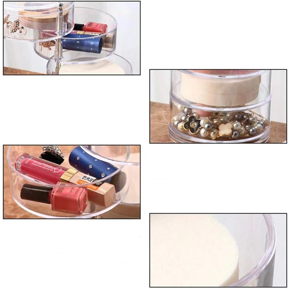 Organisateur de maquillage rotatif à 360 degrés en cristal acrylique - Soins et Beauté - صورة 5