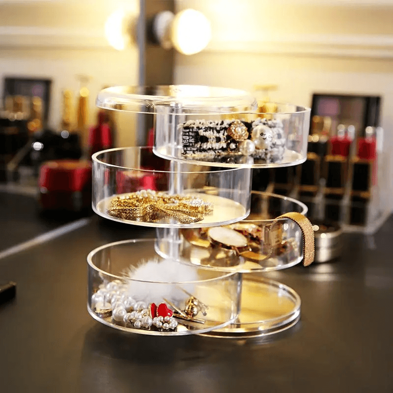 Organisateur de maquillage rotatif à 360 degrés en cristal acrylique - Soins et Beauté - صورة 9