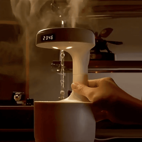 Réveil et Humidificateur d’air gouttelettes d’eau Anti-gravité 800ml - Décoration - صورة 14