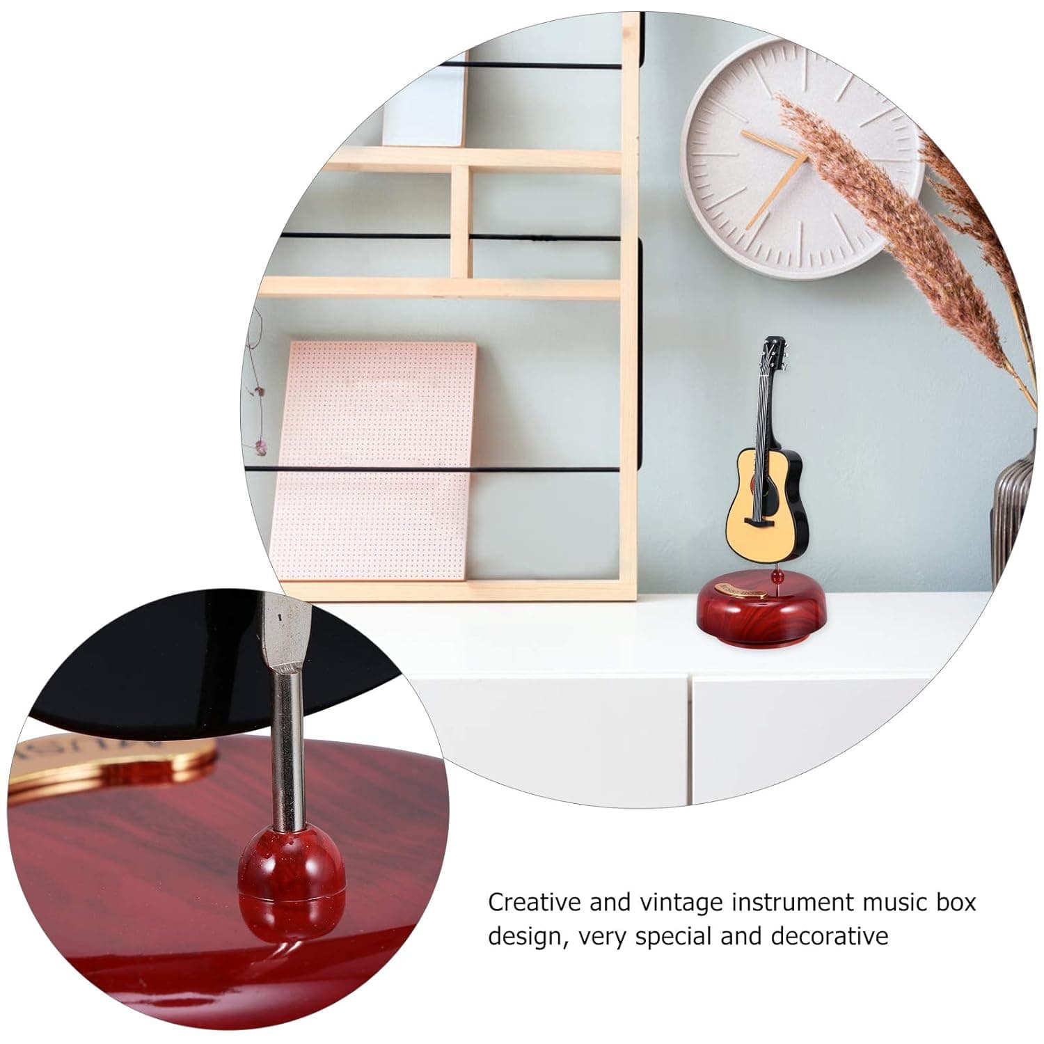 Mini instrument de musique rétro GUITARE, boîte à musique Décoration - Décoration - صورة 10