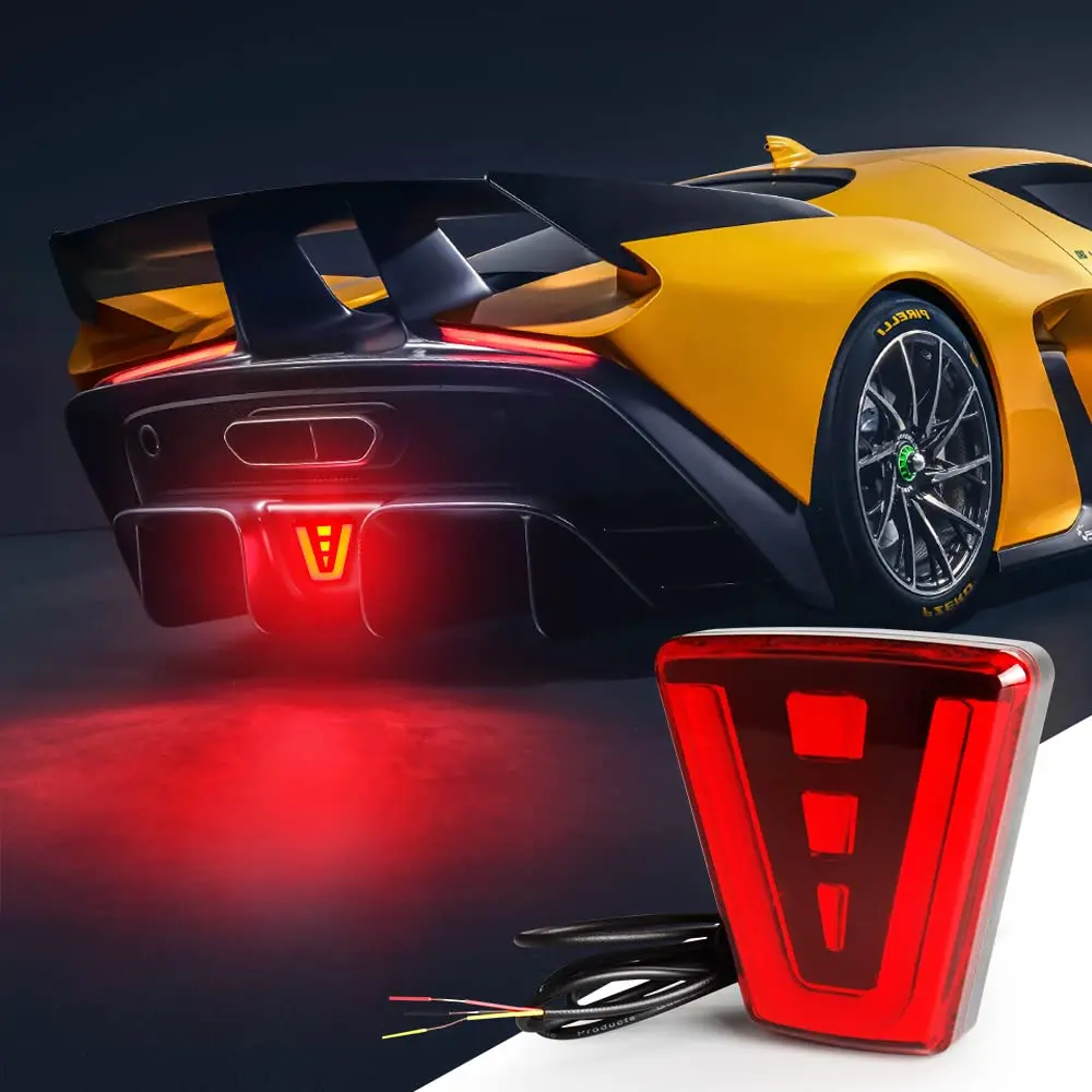 Feux arrière de frein Universel , Style sportif , Flash d'avertissement,pour Auto SUV Moto - مصابيح خلفية للفرامل ، نمط رياضي، فلاش تحذير، - Accessoires Auto/Moto - صورة 1