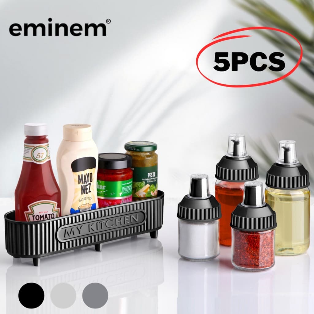 Eminem Ensemble de cuisine 5 Pcs en verre pour épices et huiles - Cuisine - صورة 6