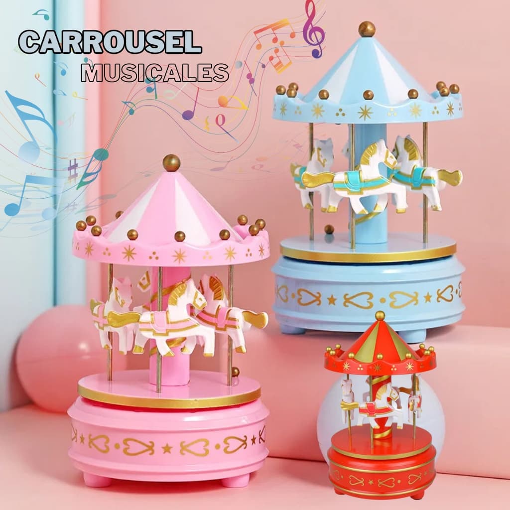 Carrousel Music Box Rotatif à 4 Chevaux Classique Melody - Décoration - صورة 1