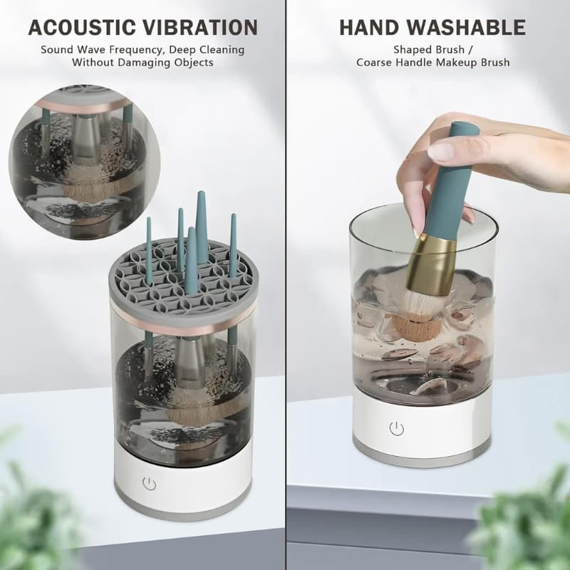 Machine de nettoyage de pinceaux maquillage électrique portable 3en1 - منظف ومجفف فرش المكياج الأوتوماتيكي - Soins et Beauté - صورة 5