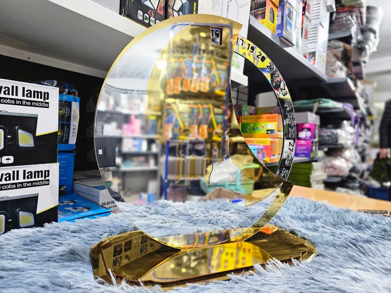 Calendrier rotatif pour compte à rebours du Ramadan , En acrylique effet miroir Grand Format ديكور رزنامة شهر رمضان حجم كبير ذهبي - Décoration - صورة حقيقية 8