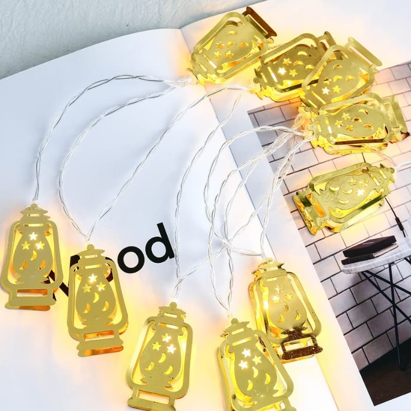 Guirlande lumineuse Fawanis de Ramadan 1.6 M / 10PCS - أضواء زينة رمضانية من فوانيس - Décoration - صورة 2