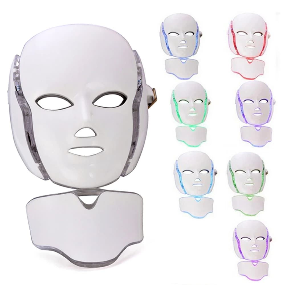 Masque facial photonique LED rajeunissement de la peau, thérapie des rides, 7 couleurs Visage Cou - Soins et Beauté - صورة 4