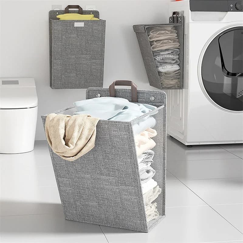 Panier à linge mural pliable pour vêtements sales, rangement pour linge, grande capacité - Maison - صورة 2