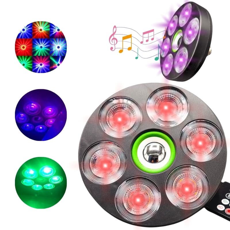 Projecteur de lumière Sonore RGB + W 4 en 1 Avec Bluetooth effet stroboscope - Électronique - صورة 1