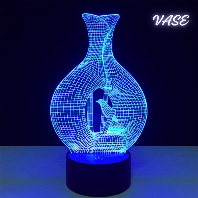 Lampe Veilleuse de bureau 3D 7 lumières changeantes de couleurs En Acrylique - Décoration - صورة 1