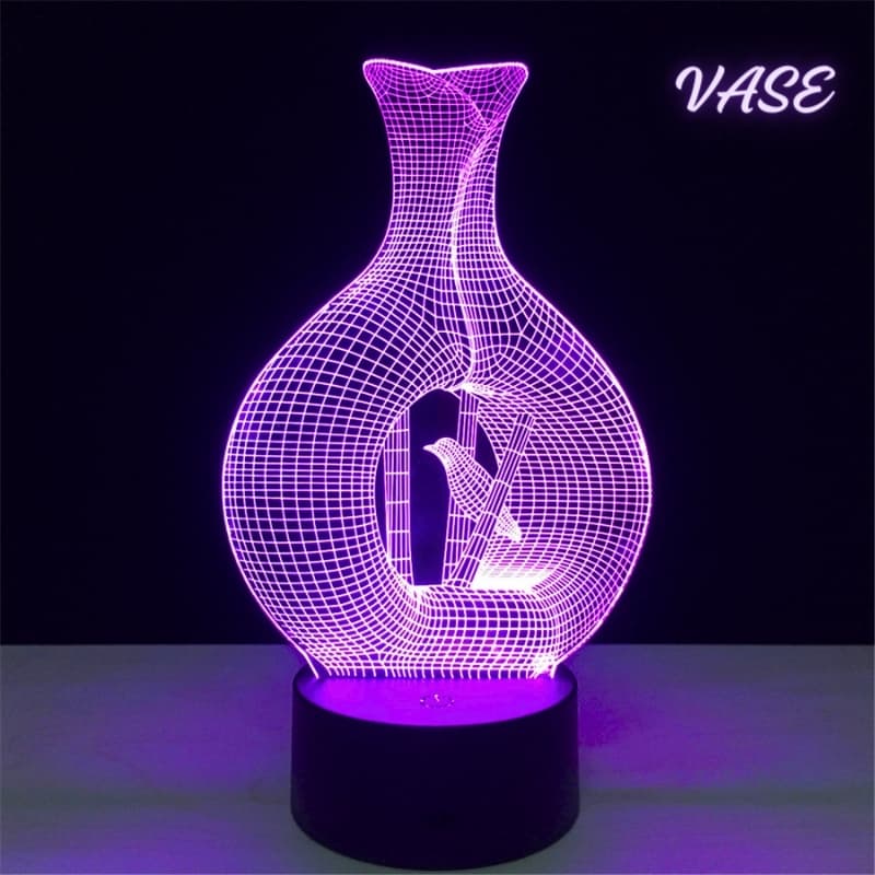 Lampe Veilleuse de bureau 3D 7 lumières changeantes de couleurs En Acrylique - Décoration - صورة 2