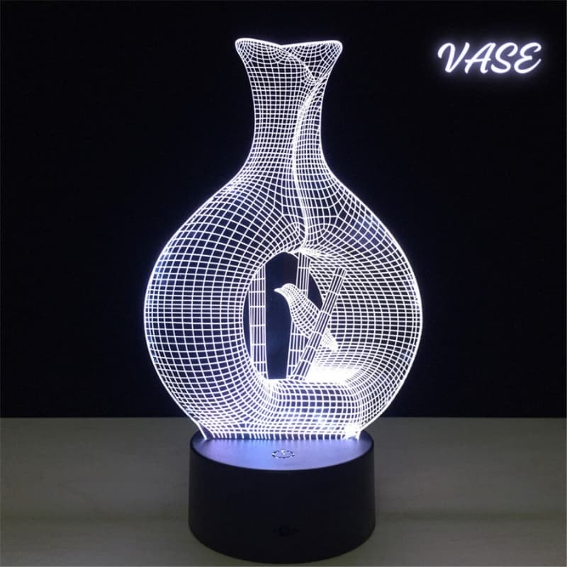 Lampe Veilleuse de bureau 3D 7 lumières changeantes de couleurs En Acrylique - Décoration - صورة 4