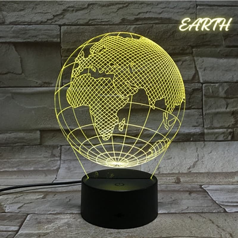 Lampe Veilleuse de bureau 3D 7 lumières changeantes de couleurs En Acrylique - Décoration - صورة 6