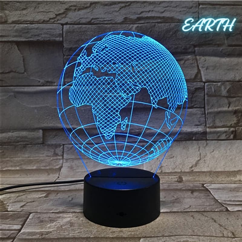 Lampe Veilleuse de bureau 3D 7 lumières changeantes de couleurs En Acrylique - Décoration - صورة 7